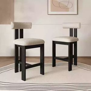 Taburete <span class=keywords><strong>de</strong></span> <span class=keywords><strong>Bar</strong></span> Moderno <span class=keywords><strong>de</strong></span> Madera Maciza con Tapicería <span class=keywords><strong>de</strong></span> Tela, Silla Alta para Hogar, <span class=keywords><strong>Bar</strong></span>, Hotel, Restaurante, Bistro, Cafetería ZN073 - Product Image 3