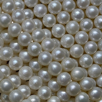 Perles de culture d'eau douce naturelles en gros, haute brillance, forme riz, presque rondes, pour la fabrication de bijoux
