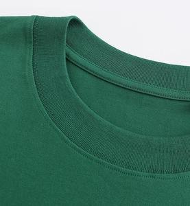 T-shirt en tricot surdimensionné blanc personnalisé en gros, 100% coton, poids lourd, col rond côtelé, taille XL, blanc, impression de <span class=keywords><strong>marque</strong></span> en vrac - Product Image 2