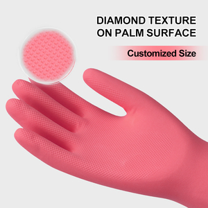 Gants <span class=keywords><strong>de</strong></span> ménage XINGYU en <span class=keywords><strong>latex</strong></span>, entièrement enduits, pratiques, doux et délicats pour le nettoyage domestique - Product Image 3