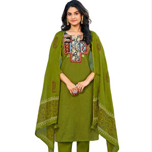 ผ้าฝ้ายแคตตาล็อกเกอร์ใหม่พิมพ์ด้วยมือทํางานพร้อมชุดดูปัตตากูร์ติสําหรับการขายออนไลน์ - Product Image 1