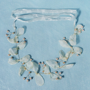 Bandeau de mariage en or Bandeau de Bohème Cristal Perle Cheveux Vigne Fleur Halo Accessoires de Cheveux de Mariée Bijoux de Cheveux - Product Image 3