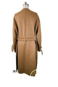 Cappotto da donna elegante in lana Cashmere invernale caldo lungo doppiopetto nei colori rosso verde cammello per abbigliamento formale - Product Image 3