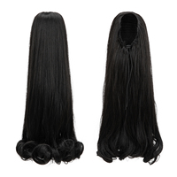 Extensions de cheveux synthétiques Futura Kanekalon résistantes à la chaleur, à extrémités droites, avec cordon de serrage, pour femmes noires