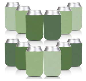 Isolateurs de canettes personnalisés en néoprène, modè<span class=keywords><strong>le</strong></span> court, vert sauge, pour canettes de 12 oz, pour cadeaux en gros et promotion de fêtes - Product Image 1