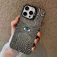 Coque de téléphone à thème moto avec design de dessin animé pour iPhone 16 Pro Max 12, en matériau noir, compatible avec iPhone