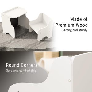Nhỏ hiện đại ăn uống hoạt động trẻ em bằng gỗ Bàn và ghế thiết lập màu trắng Montessori eldctric chơi game bảng và ghế thiết lập - Product Image 4