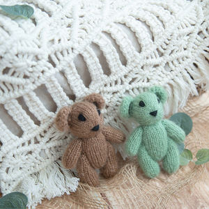 Crochet tricoté nouveau-né photographie ours Amigurumi Teddy peluche posant poupée bébé Photo accessoires photographe aide - Product Image 2