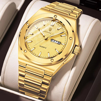 Montre à quartz pour homme Poedagar 696, cadran bleu quadrillé, fonction double jour/date, montre-bracelet décontractée pour affaires