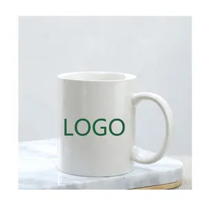 Customized Logo 11 Oz Porcelain Plain White Black Coffee Mugs Sublimation Tumblers Sports Cups Drinkware
