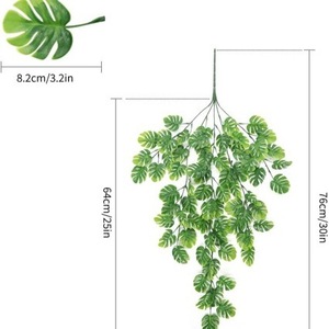 Simulation Monstera <b>Leaf</b> Vine 76CM Plastic <b>Wall</b> Hanging Decoration Artificial Plant Greenery For Home Indoor <b>Decor</b> - Product Image 4