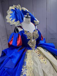 <span class=keywords><strong>Abito</strong></span> da ballo Quinceañera ispirato a <span class=keywords><strong>Biancaneve</strong></span> Mumuleo, lungo fino al pavimento con strascico a cappella, moderno in raso stampato e pizzo 2026 - Product Image 5