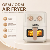 Friteuse à air numérique 4L 1000W avec fenêtre visible et commande tactile intelligente, appareil de cuisine en stock