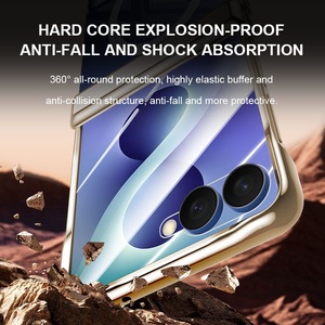 Étui de téléphone pliable compatible avec Z Flip 8, transparent électroplaqué en acrylique, avec aimant, couverture intégrale - Product Image 4