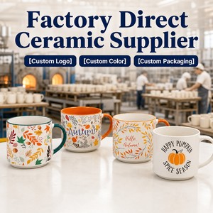 Vente en gros de tasse en céramique 13oz logo personnalisé cadeau promotionnel avec couvercle sans danger pour les aliments pour le bureau <span class=keywords><strong>café</strong></span> usage quotidien - Product Image 4