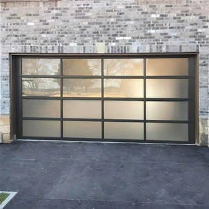 Portes de <span class=keywords><strong>garage</strong></span> sectionnelles motorisées à commande à distance en aluminium et verre, modernes et écoénergétiques, personnalisées ZS pour villas et allées de maisons - Product Image 4