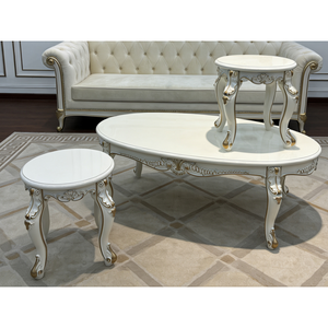 Juego de <span class=keywords><strong>Mesa</strong></span> de <span class=keywords><strong>Centro</strong></span> de Lujo Real, Contemporáneo, Ajustable en Altura, Dorado, Grande, de Madera, para Sala de Estar - Product Image 3