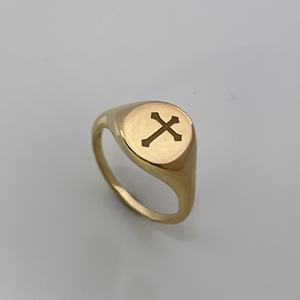Faith Cross Design <b>Signet</b> <b>Ring</b> 925 Sterling <b>Silver</b> Religious Jewelry for <b>Men</b> and Women - Product Image 3