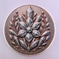 Pièce de monnaie en cuivre plaqué argent de 1 once, motif animal fantastique Panda, barre ronde en cuivre fin 999, fabrication sur mesure