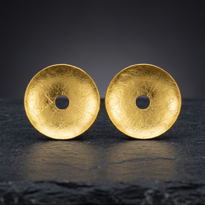 Petites boucles d'oreilles clous en laiton plaqué or, style bohème géométrique, bijoux pour femmes - Product Image 2