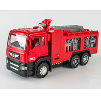 Mini camion de pompiers en alliage avec porte ouverte échelle 1:50, jouet avec lumière et son HN831678