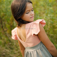 Robe personnalisée ODM pour filles, robe d'été pour filles, robe en lin et coton sans manches, vêtements pour bébés, robes pour filles