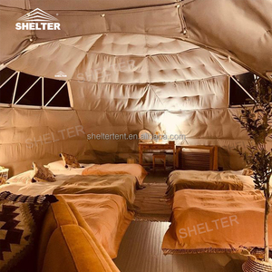 7m khu nghỉ mát ngoài trời sang trọng Lều tuyết nhà glamping khách sạn trắc địa 2 kết nối mái vòm lều với phòng tắm - Product Image 1