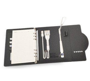 Custom A5 PU Leather Notebook New Design 8000mah Wireless Charger Power Bank Logo <strong>LED</strong> <strong>Light</strong> Agenda <strong>Diary</strong> with USB for Promotions - Product Image 3