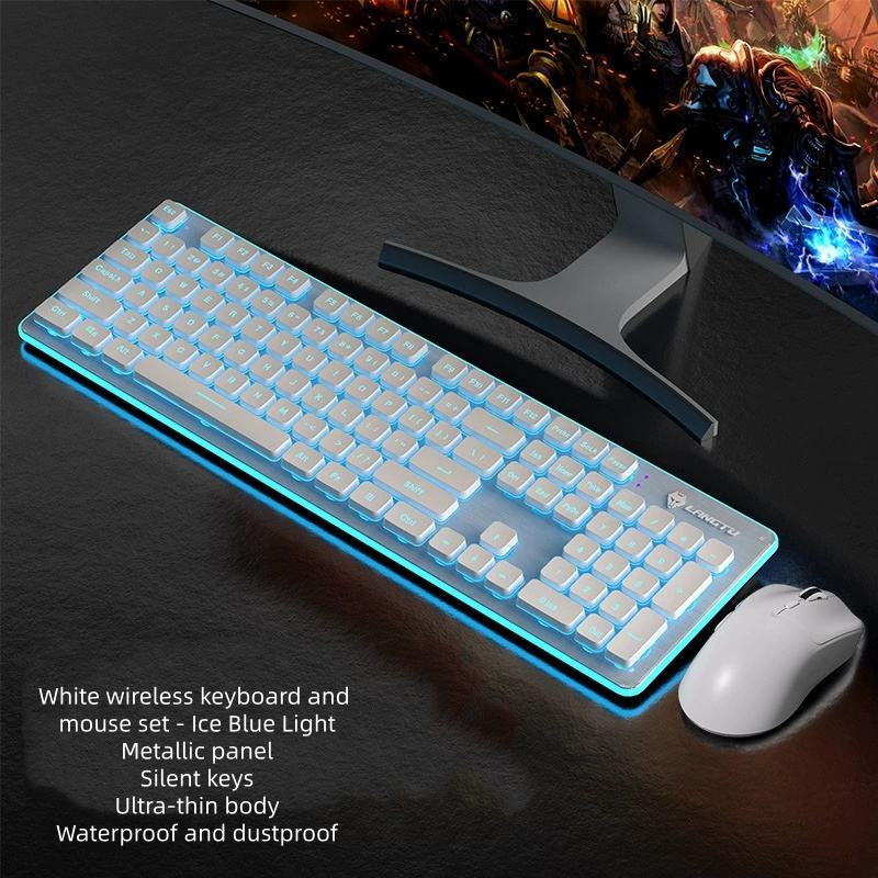 white  2.4G keyboard & mouse set