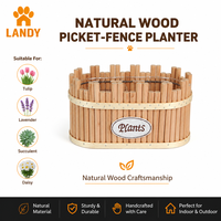 Jardinera de Madera Rústica para Flores, Caja de Madera de Eucalipto con Revestimiento Impermeable para Decoración de Jardín y Balcón