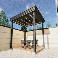 Pergola moderne personnalisée en aluminium nouveau design pavillon chinois d'extérieur toit incliné imperméable bois métal PVC pourriture pour l'extérieur