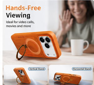 360° Rotation Magnetic Phone Case with Ring Holder Stand for <b>iPhone</b> 17/16/15/Samsung S26 Series - Durable Shockproof Design - Product Image 3