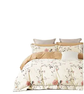 Bloemen Katoenen Bed Set Queen Beddengoed Sheet Hoge Kwaliteit Huidvriendelijk Printpatroon Dekbedovertrek Beddengoed Set