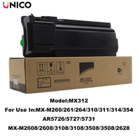Cartouches de toner compatibles UNICO MX312 pour imprimante laser Sharp MX-M2608 3108 3508 2628