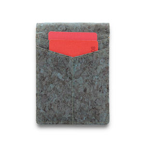 Экологичный тонкий бумажник из пробки для мужчин <span class=keywords><strong>RFID</strong></span>, безопасный веганский, не кожаный, Складывающийся в два раза, Карманный Кошелек для наличных денег - Product Image 2