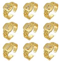 Bague personnalisée avec initiale ZUOLA, plaquée or 18 carats, laiton, lettres de l'alphabet A-Z, bijoux de mode en gros