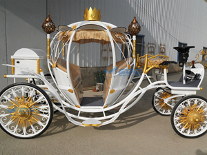 High Quality Pumpkin Wedding Carriage <b>White</b> Big Wedding Decoration Horse Carriages for Sale - Product Image 6