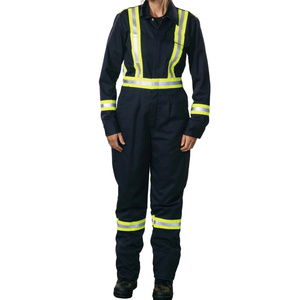 Waterproof Fireproof Breathable Cotton Safety <b>Overalls</b> <b>for</b> <b>Women</b> Reflective Strips Heavy Duty Construction Workwear One Piece - Product Image 3