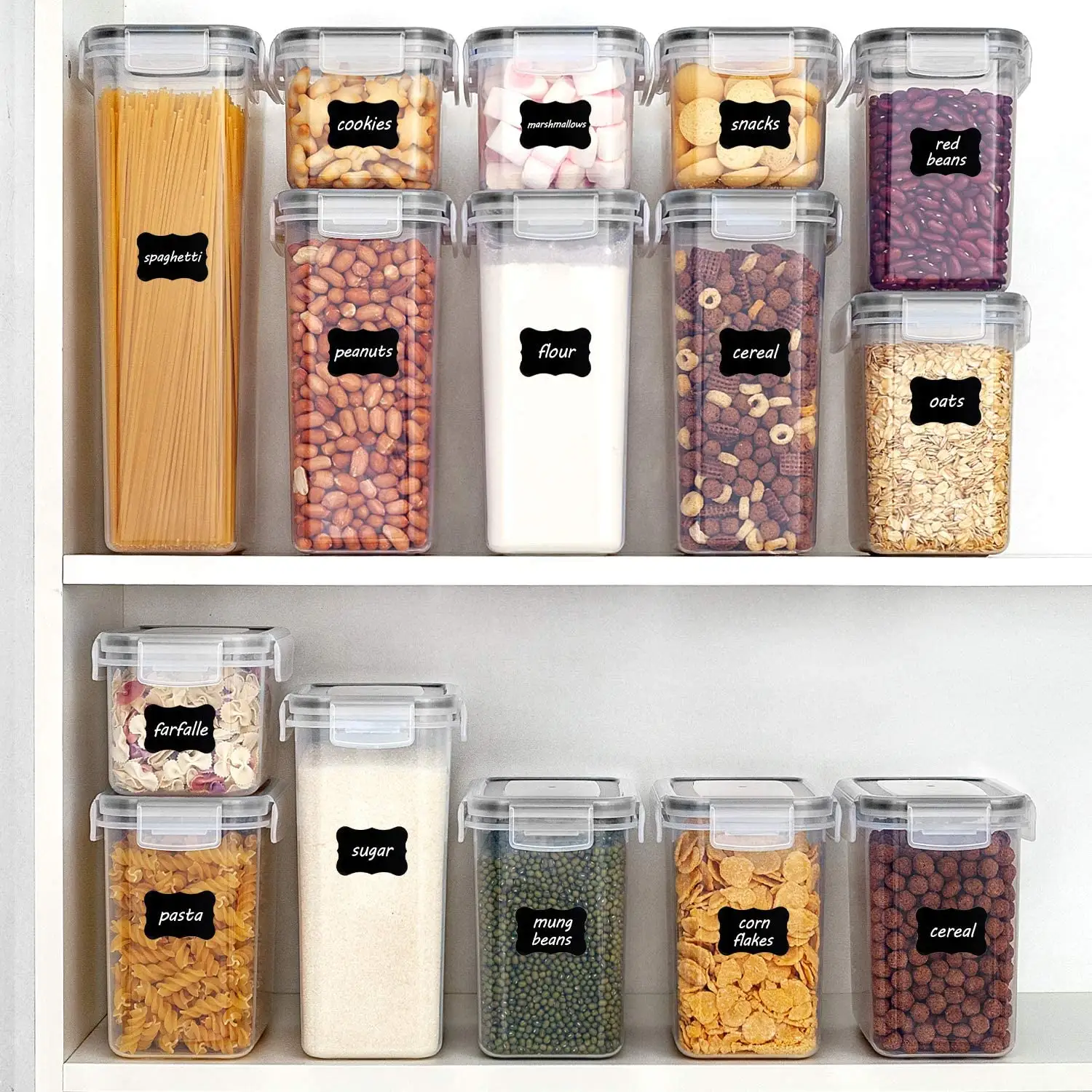 Transparent plastic kitchen and pantry tissue cans with large capacity BPA are used for grains, dry grains, flour and sugar