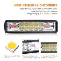RCJ lumières LED 16W DRL stroboscopique LED barre lumineuse Mini lampes de conduite tout-terrain SUV camion voiture course de jour LED DRL lumières