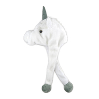 Chapeau Licorne en Peluche à Oreilles Mobiles avec Airbag, Casquette à Oreilles Qui S'agitent, Blanc, Doux et Moelleux, Animaux, Longues Pattes, Accessoires de Fête Amusants, Cosplay, Accessoires Photo, Cadeaux