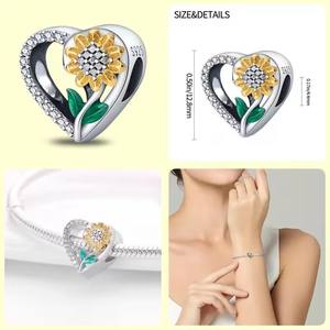 Nuevo Charm Cristiano 2025, Bonito Charm de Plata 925 con Colgante de Sol y Luna, Compatible con Pulsera/Collar Panda, Joyería de Lujo para Mujer, Regalo DIY - Product Image 5