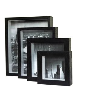 New Arrival Modern Black Wood Shadow Box <strong>Photo</strong> <strong>Frame</strong> UV Printing Lightweight Durable Wall <strong>Mount</strong> 5x7 A3/A4 Sizes UV Glass - Product Image 1