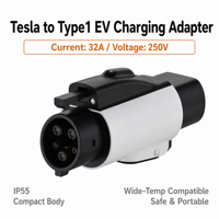 Adaptateur de charge pour véhicule électrique Tesla NACS vers Type 1 J1772 2e génération, 32A 7,2KW AC, connecteur étanche pour véhicules électriques américains