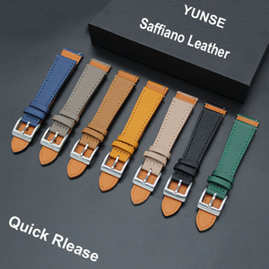 Meilleure vente Bracelet de montre en cuir de veau confortable et respirant 18 20 22mm Bracelet de montre en cuir véritable à dégagement rapide - Product Image 2