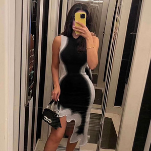 Abito da <span class=keywords><strong>donna</strong></span> King, nuovo modello autunnale, girocollo, con stampa irregolare a ritmo, dal design originale - Product Image 6