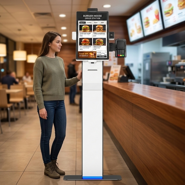WUXIN Outdoor SelfOrdering Kiosk Industrial Grade LCD Digital Signage Touch Screen Display 2500 Nits Brightness Interactive Menu