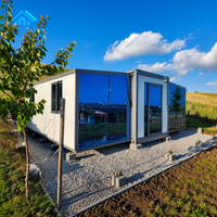 Casa Contenedor de Acero Expandible Moderna de Lujo de 20-40 pies con Pared de Cristal Panorámica, Villa Modular Prefabricada para Resort Panorámico o Almacén