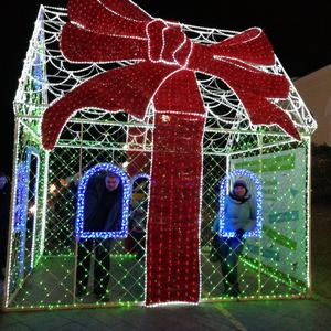 Casa de Pueblo Navideña 3D con Luces LED, Decoración para Exteriores, Plaza, Festival, IP65, 220v, Marco de Hierro, Moderna, Personalizable - Product Image 1