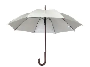 Fabriek Levering Reclame Paraplu Houten J Handvat En Schacht Automatische Custom Logo Rechte Paraplu Voor Hotel